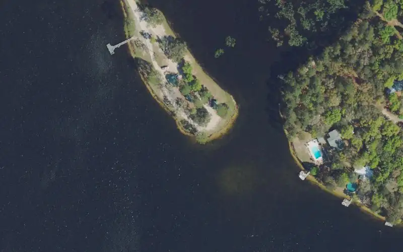 Aerial photo of the area around Cat Island Park (No Gas Motors), Walton County
