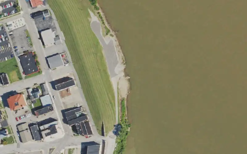 Aerial photo of the area around Catlettsburg Ramp, Boyd County