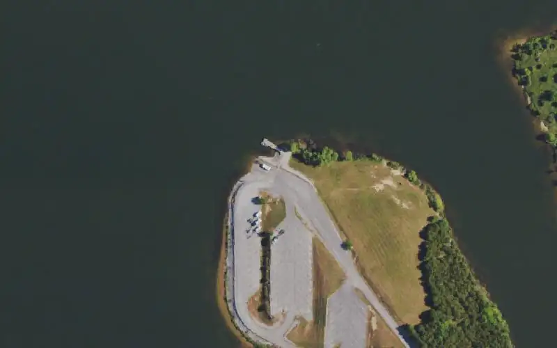 Aerial photo of the area around Cedar Creek Lake Lower, Lincoln County