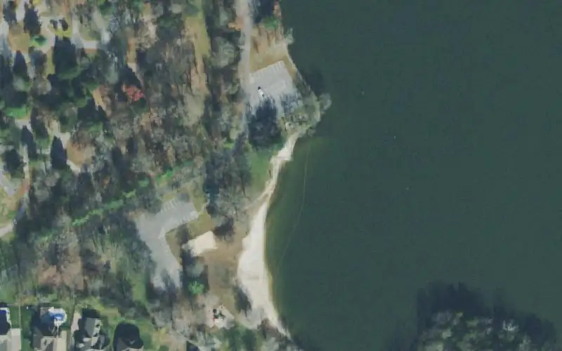 Aerial photo of the area around Cedar Creek Park, Wilson County