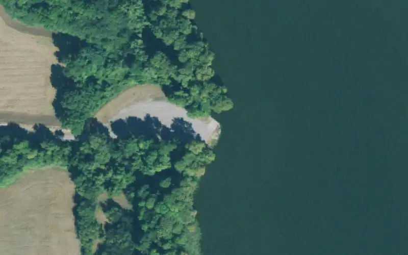 Aerial photo of the area around Champy's Pocket, Lake County