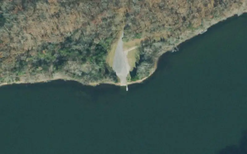 Aerial photo of the area around Check-In Station Road Boat Ramp, Franklin County
