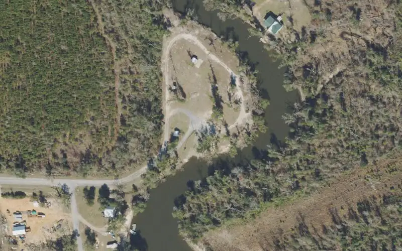 Aerial photo of the area around Chipola Estates Landing (Lamb Eddy), Calhoun County