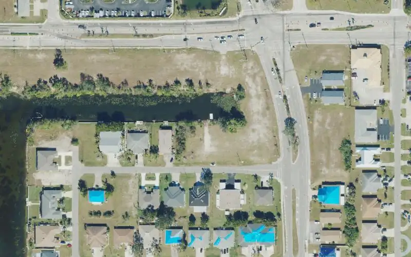 Aerial photo of the area around City of Cape Coral - Primitive Boat Ramp - 1208 Academy Boulevard, Lee County