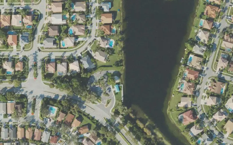 Aerial photo of the area around City of Pembroke Pines Silver Lakes Boater's Park (Residents Only), Broward County