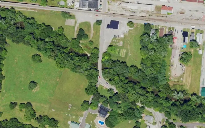 Aerial photo of the area around Clear Creek Access, Shelby County