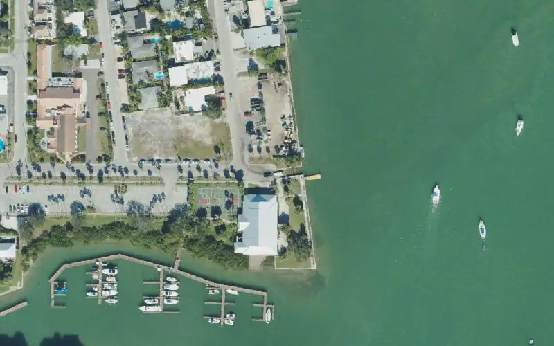 Aerial photo of the area around Clearwater Beach Public Boat Ramp, Pinellas County