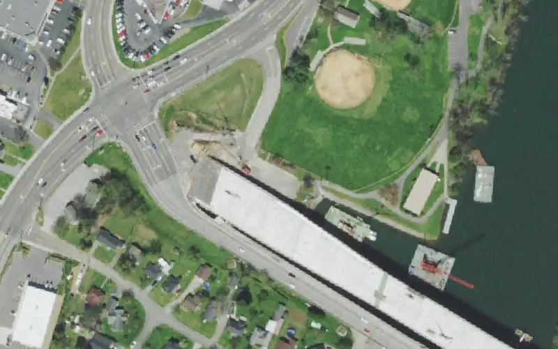 Aerial photo of the area around Clinton Lakefront Park, Anderson County