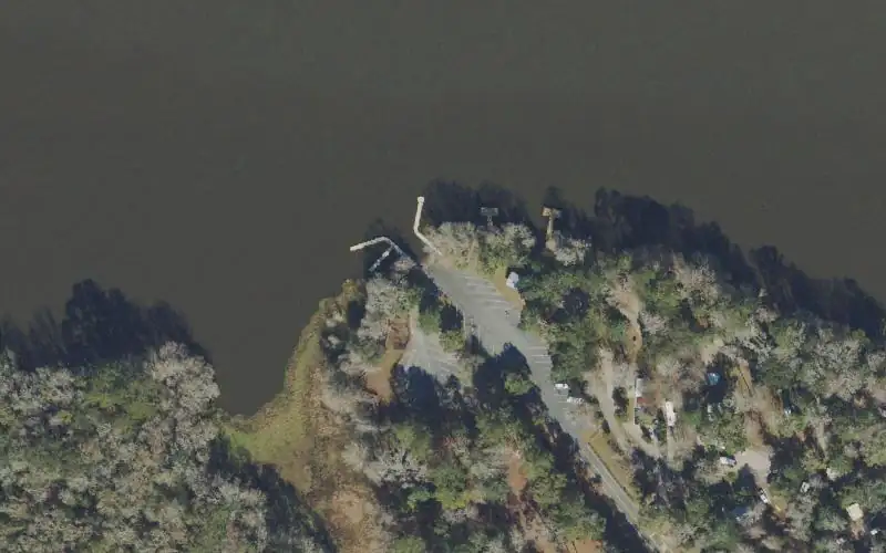 Aerial photo of the area around Coe Landing, Leon County