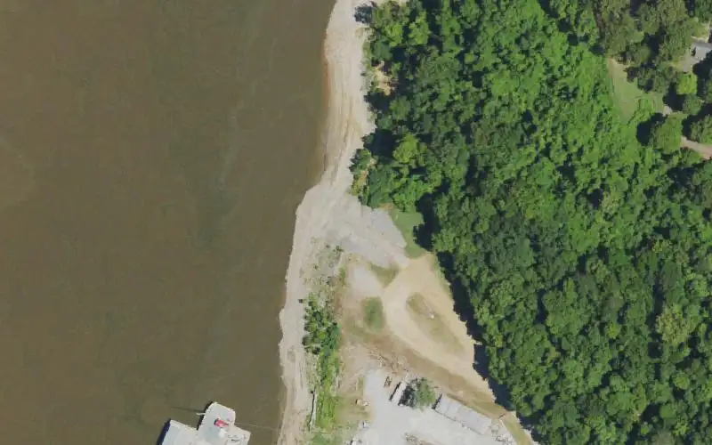 Aerial photo of the area around Columbus - Belmont State Park, Hickman County