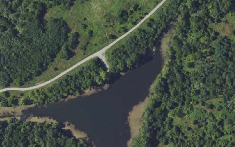 Aerial photo of the area around Community Lake 2, Ohio County