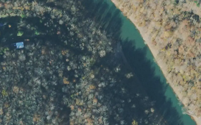 Aerial photo of the area around Compton's Boat Ramp, Fentress County
