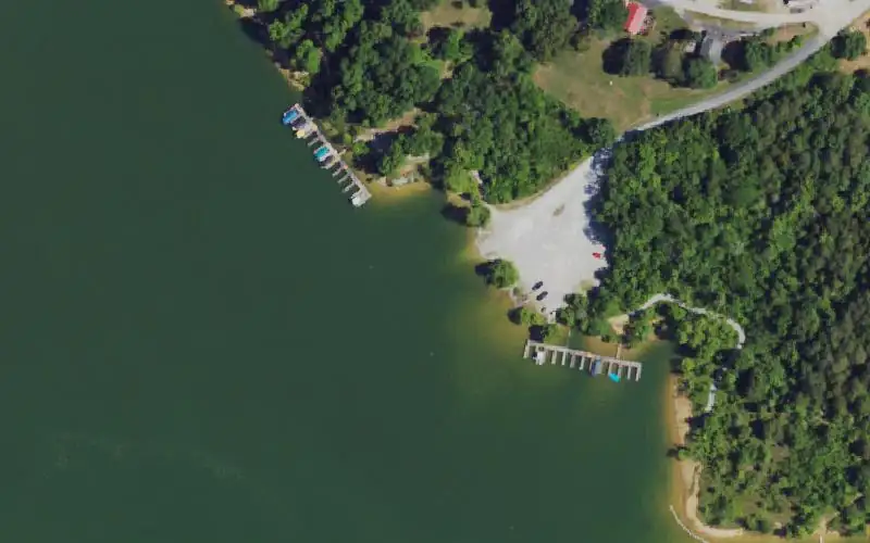 Aerial photo of the area around Conoloway Ramp, Grayson County