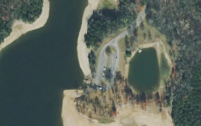 Aerial photo of the area around Cook Recreation Area, Davidson County