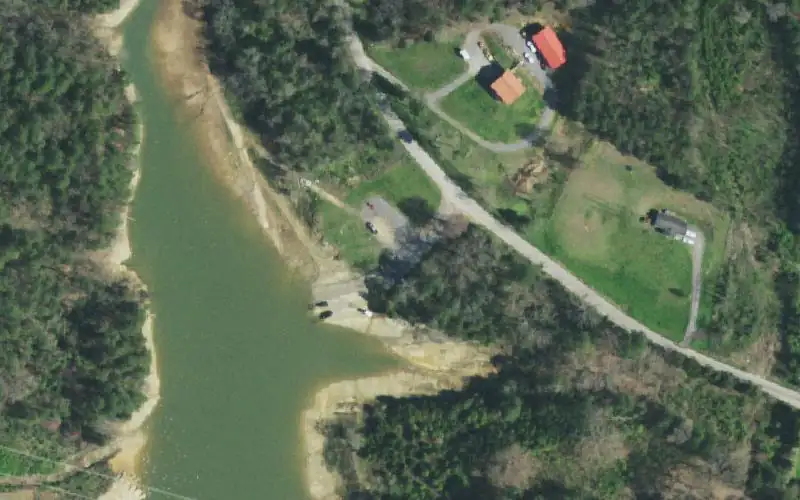 Aerial photo of the area around County Line Road Access Area, Grainger County