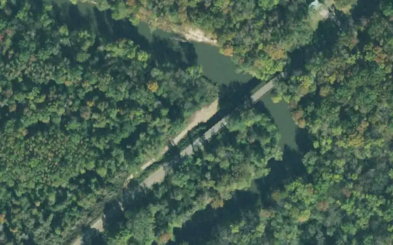 Aerial photo of the area around Cox’s Bridge , Hardeman County
