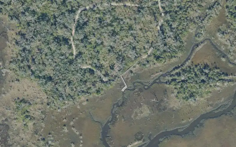 Aerial photo of the area around Cradle Creek Preserve Kayak Launch (Long Portage!), Duval County