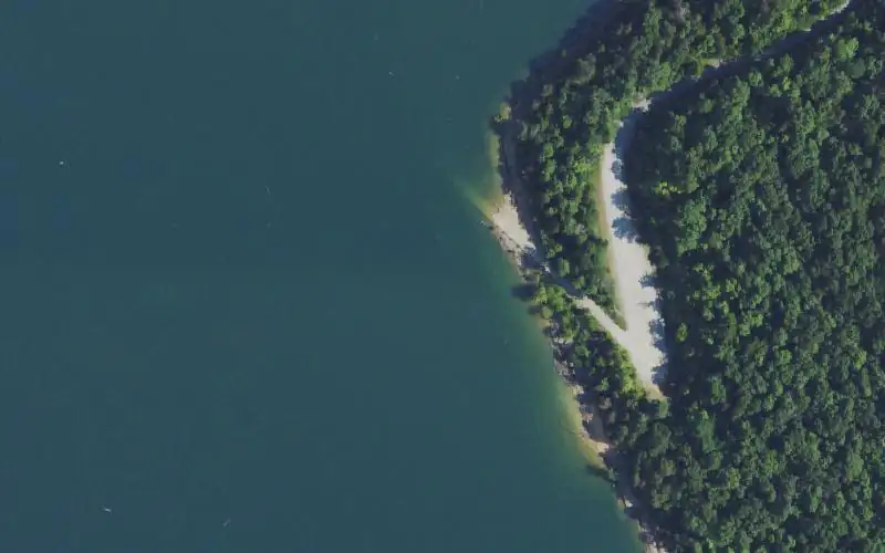 Aerial photo of the area around Cumberland Glen Boat Ramp, Wayne County