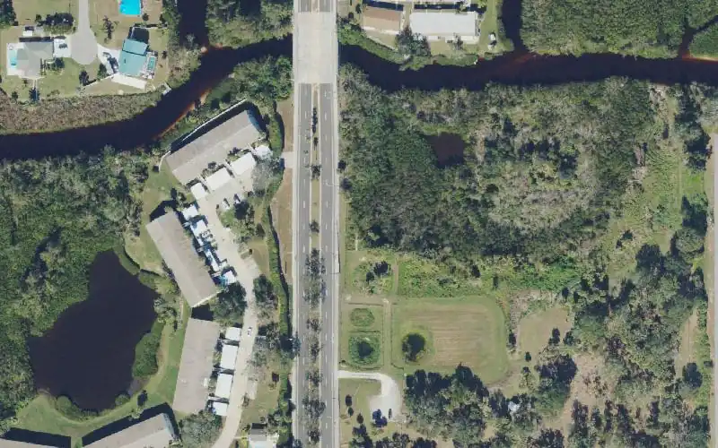 Aerial photo of the area around Curry Creek Preserve (West) Kayak Access, Sarasota County