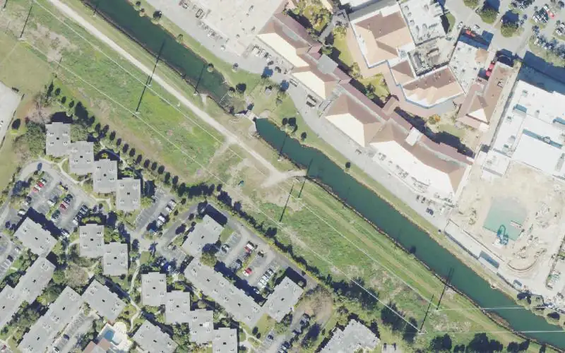 Aerial photo of the area around Cutler Drain Canal ( C-100C East of Water Control Structure S-119 ), Miami-Dade County