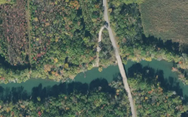Aerial photo of the area around Dabb's Ford Bridge, Coffee County