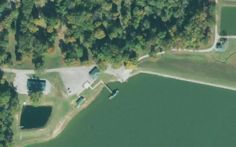 Aerial photo of the area around Davy Crockett Lake, Crockett County