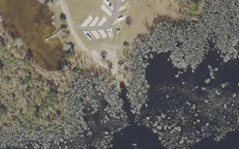 Aerial photo of the area around Dead Lakes County Park, Gulf County