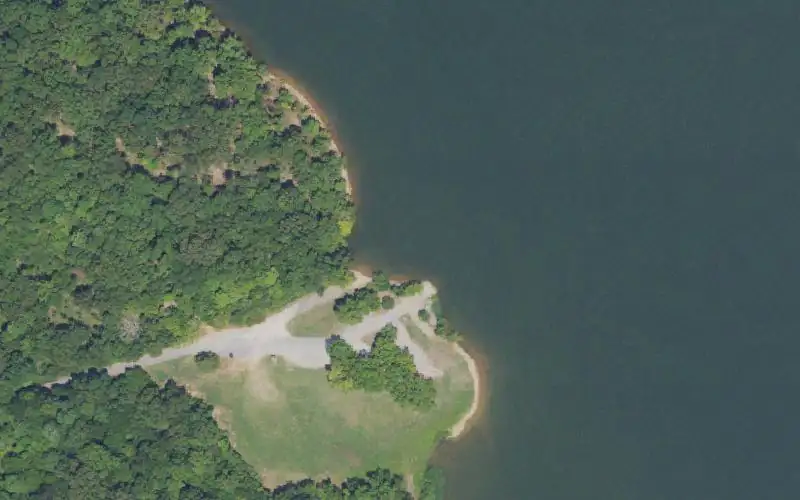 Aerial photo of the area around Demumbers Bay - LBL, Lyon County