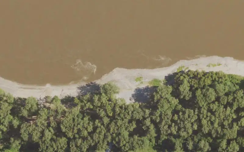 Aerial photo of the area around Dennis "Hulio" Hulin Boat Ramp, Fulton County