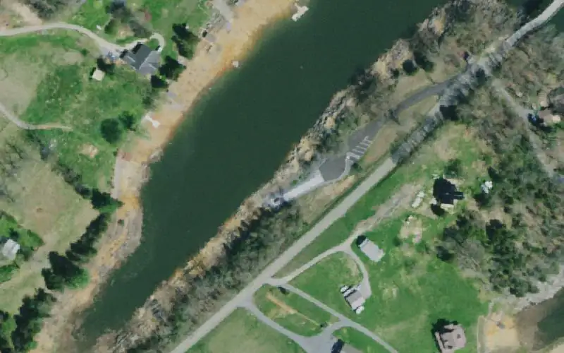 Aerial photo of the area around Devault Bridge , Sullivan County