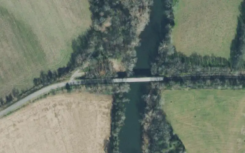 Aerial photo of the area around Dickey Bridge, Lincoln County