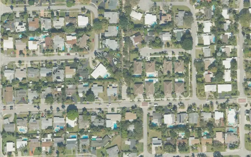 Aerial photo of the area around Donn Eisele Park Dock, Broward County