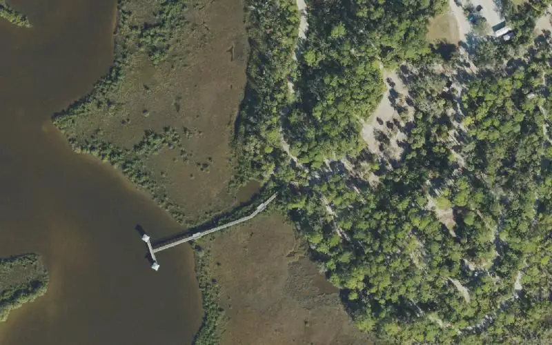 Aerial photo of the area around Doris Leeper Spruce Creek Perserve - Spruce Creek Park and Campground, Volusia County