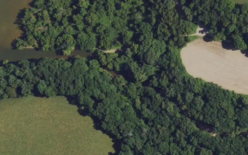 Aerial photo of the area around Dry Creek Unit WMA, Barren County