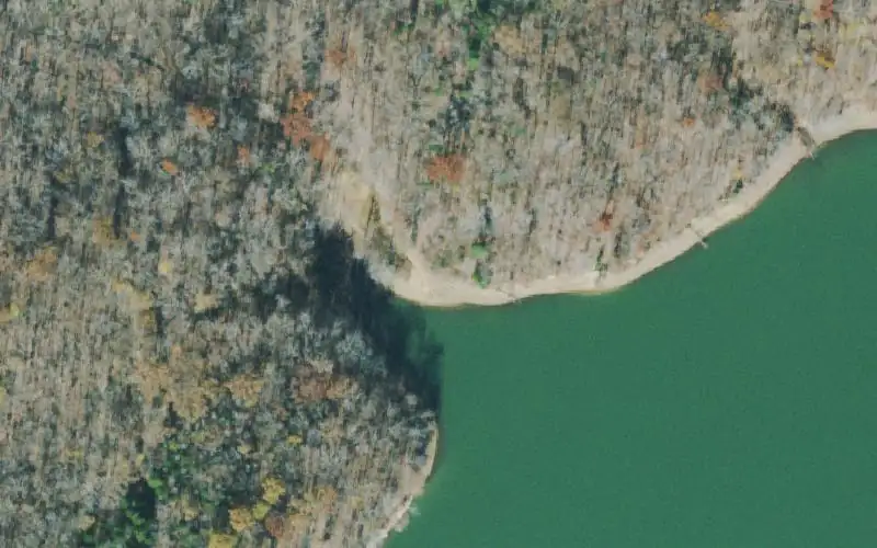 Aerial photo of the area around Dry Fork, Stewart County