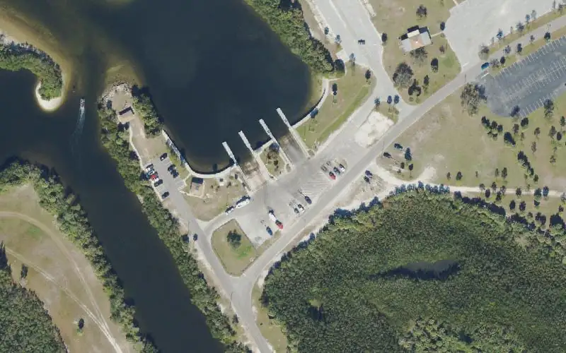 Aerial photo of the area around E. G. Simmons Park - Boat Ramp, Hillsborough County