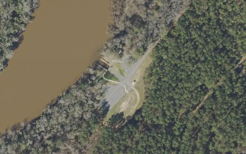 Aerial photo of the area around East Pittman Creek Landing, Holmes County