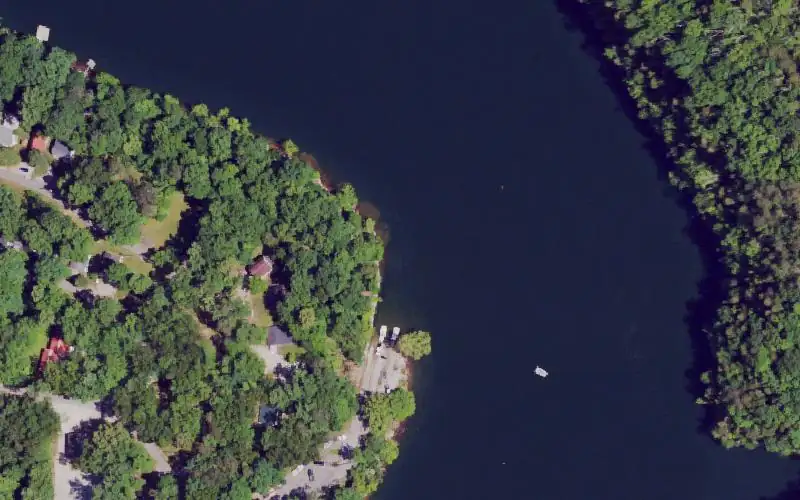Aerial photo of the area around Echo Point Recreation Area, Pulaski County