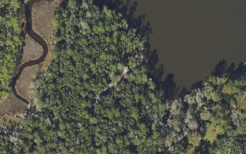 Aerial photo of the area around Eden Gardens State Park Kayak Launch, Walton County
