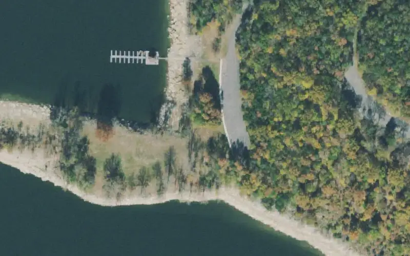 Aerial photo of the area around Edgar Evins SP Ramp 2, DeKalb County