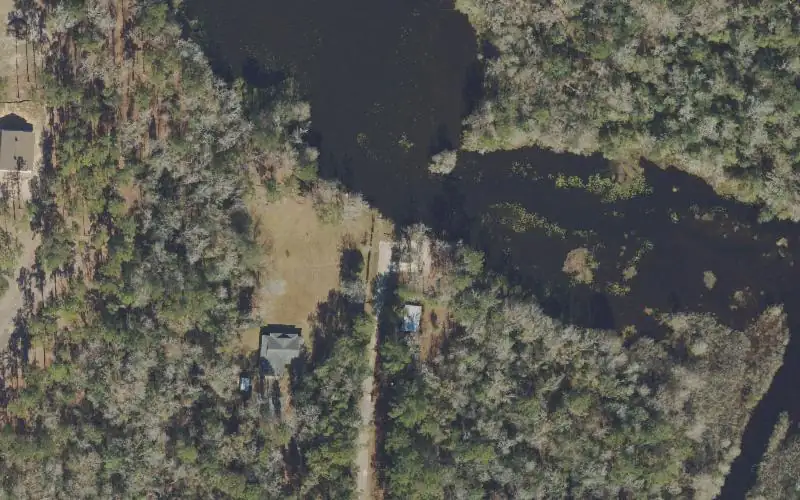 Aerial photo of the area around Elk Horn Landing Canoe Access, Leon County