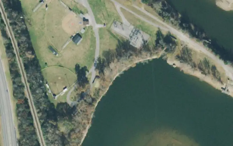 Aerial photo of the area around Estill Springs Park, Franklin County