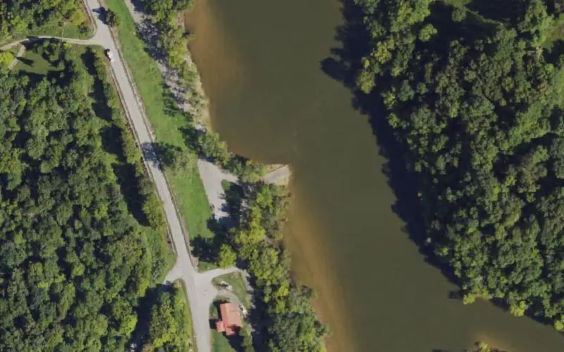 Aerial photo of the area around Eveleigh Ramp, Grayson County