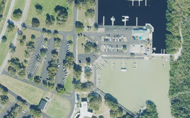 Aerial photo of the area around Everglades National Park - Flamingo Marina - Bay Side Boat Ramp, Monroe County