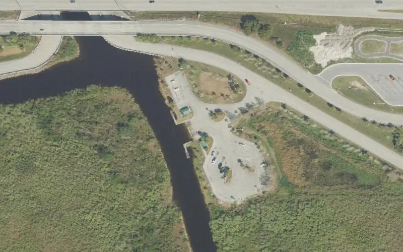 Aerial photo of the area around Everglades WMA - Alligator Alley - Mile 35 Rest Area South Central, Broward County