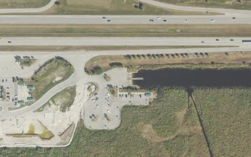 Aerial photo of the area around Everglades WMA - Alligator Alley - Mile 35 Rest Area South East, Broward County