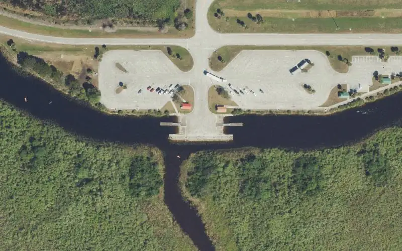 Aerial photo of the area around Everglades WMA - Alligator Alley - Mile 35 Rest Area South West, Broward County