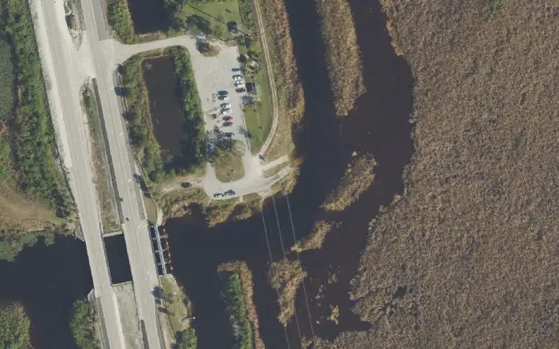 Aerial photo of the area around Everglades WMA - Highway 27 (Mile 38.8) - Stubb Canal, Broward County