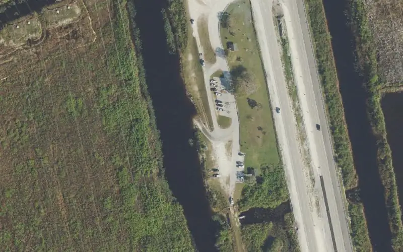 Aerial photo of the area around Everglades WMA - Highway 27 (Mile 39) - Weasel Trail, Broward County