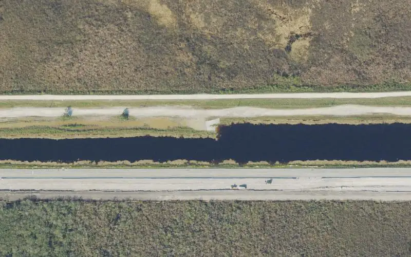 Aerial photo of the area around Everglades WMA - Tamiami Trail (Mile 21.9) - Three Mile Boat Ramp, Miami-Dade County